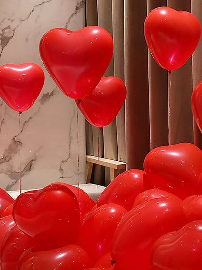 10/20Pcs Heart Shaped Balloons Red Pink Black Latex Balloon for DIY Valentine's Day Engagement Wedding Party Anniversary Decor