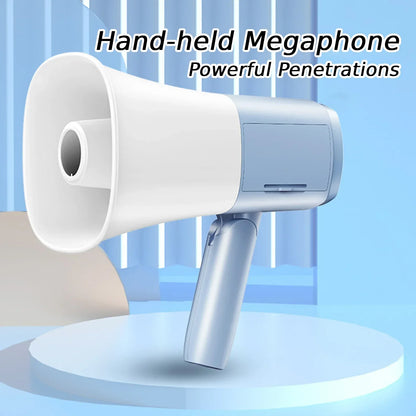 Bullhorn Megaphone Speaker Foldable Handle Amplifier 800m Penetrations for Outdoor Safe Drills Sports Cheerleading Fan Coaches