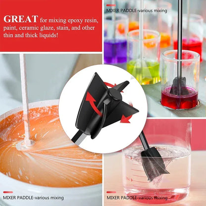 Epoxy Mixer for Drill Paint Resin Mixer Epoxy Stirrers Plastic Resin Mixer for Paint,Concrete,Plaster Reusable Mixer