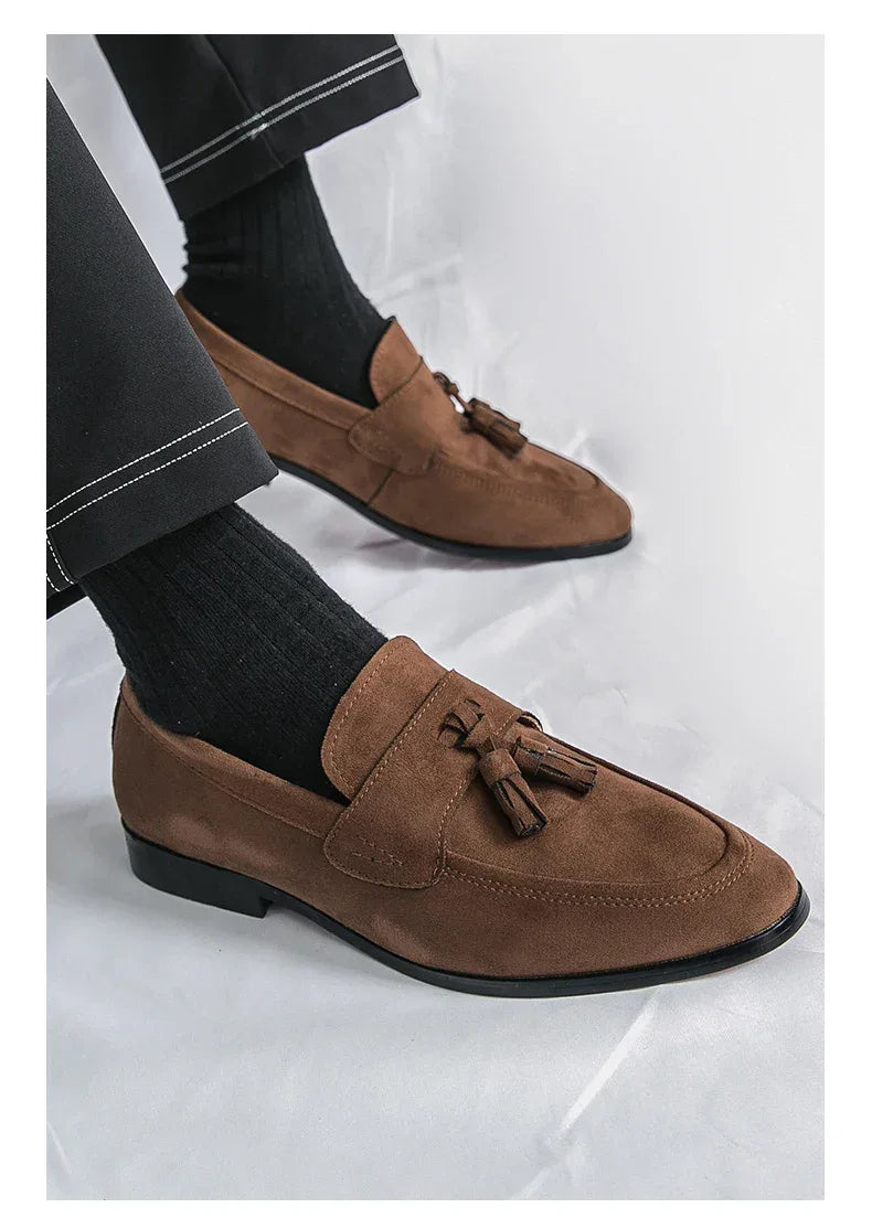 Fashion Casual Business Shoes Men High Quality Office Social Leather Shoes Men Slip On Loafers Man Tassel Men's Dress Shoes