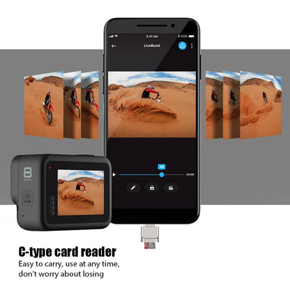 High Speed Micro SD to Type C Card Reader OTG USB Type-C Adapter Phone External Memory TF SD Card Adapter for Laptop Cell Phone