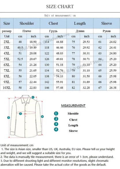 6XL 7XL 8XL 9XL 10XL Elegant Classic Youth Men's Business Casual Striped Long Sleeve Shirt Autumn Brand big Size Loose Shirt