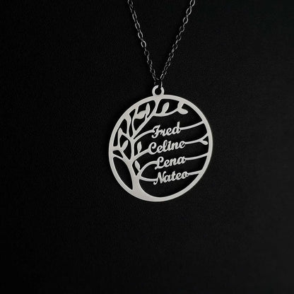 Family Necklace Name Necklace Stainless Steel Family Tree Family Tree Gold Tree of Life Necklace Mother's Day gift
