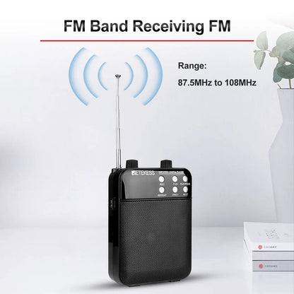 Retekess TR619 Megaphone Portable 3W FM Recording Voice Amplifier Teacher Microphone Speaker Mp3 Player FM Radio for Tour Guide