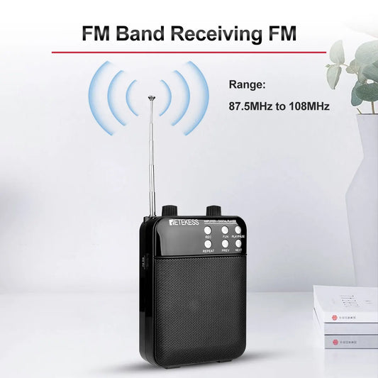 Retekess TR619 Megaphone Portable 3W FM Recording Voice Amplifier Teacher Microphone Speaker Mp3 Player FM Radio for Tour Guide