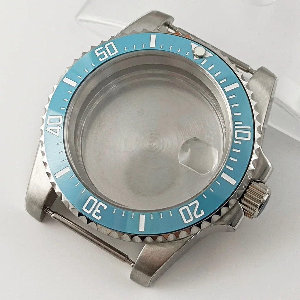 Goutent 40mm Sapphire Crystal Watch Case Blue Ceramic Bezel Fit NH34 NH35 NH36 ETA 2824 PT5000 ST2130 Movement