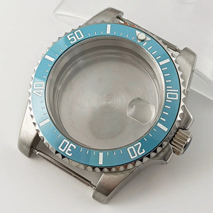 Goutent 40mm Sapphire Crystal Watch Case Blue Ceramic Bezel Fit NH34 NH35 NH36 ETA 2824 PT5000 ST2130 Movement