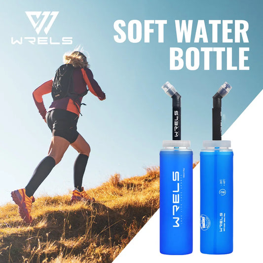 WRELS Folding Water Bottle TPU BPA-Free Leak Proof Soft Flask Outdoor Sport Marathon Hiking Camping Portable Water Bottle by PDG ibma