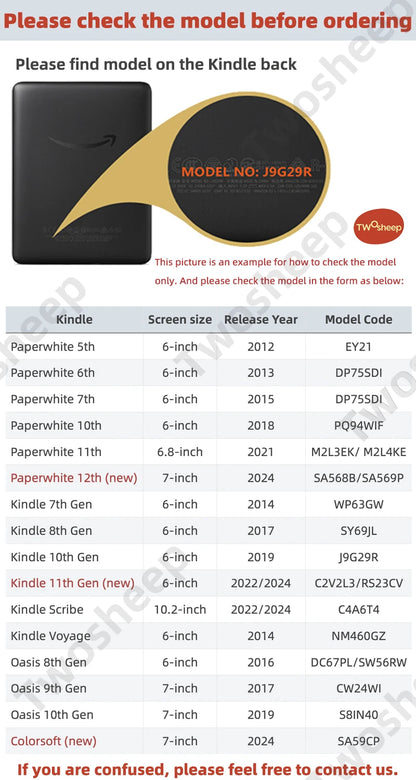 Twosheep Kindle protective cover, suitable for Kindle paperwhite 12th Gen 7inch and kindle 11th Gen, with flip unlocking case
