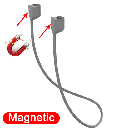 Silicone Wireless Bluetooth Headphone Neck Strap Cord String For AirPods Pro 1 2 3 Magnetic Anti-Lost Silicone Earphones Rope
