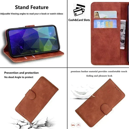 For Xiaomi Redmi 13 Case Solid Color Leather Flip Phone Case for Xaomi Redmi 13 Cover Redmi13 13C 5G Wallet Card Slots Etui