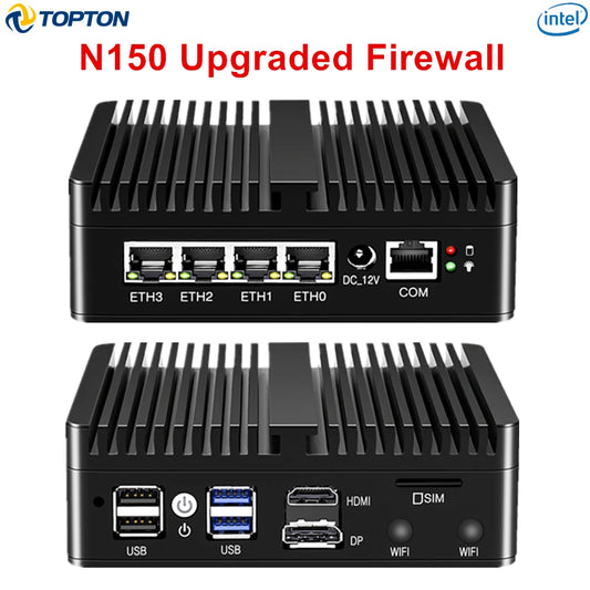 Topton Solid Fanless Firewall Mini PC VPN Gateway Intel N150 N5105 J6412 J5005 7305 6305 4x2.5G LAN Home Server PfSense Computer by PDG ibma