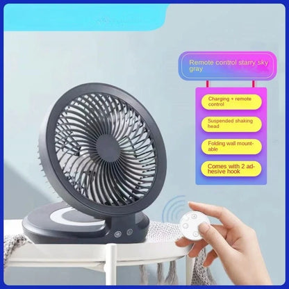 Edon Air Circulation Fan Wireless Suspended USB Rechargeable Night Light Touch Control 4 Wind Speed Folding Electric Fan Home