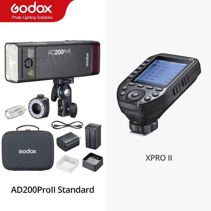 Godox AD200PRO II 200W Out-door Pocket Flash AD200PROII TTL HSS Speedlite Bi-color Modeling Lamp With X2T/X3/X3PRO/XPRO/XPROII