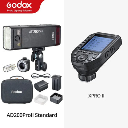 Godox AD200PRO II 200W Out-door Pocket Flash AD200PROII TTL HSS Speedlite Bi-color Modeling Lamp With X2T/X3/X3PRO/XPRO/XPROII
