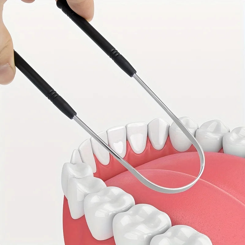 1PCS Stainless Steel Tongue Scraper Oral Tongue Cleaner Brush Tongue Toothbrush Oral Hygiene High Quality Tounge Scraper