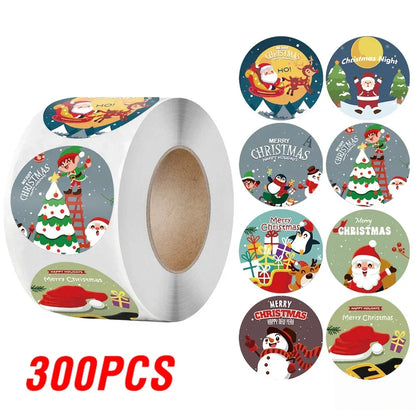 100-500Pcs Gold Snowflake Christmas Stickers Candy Bag Envelopes Sealing Label Christmas Gifts Box Decorations Sticker