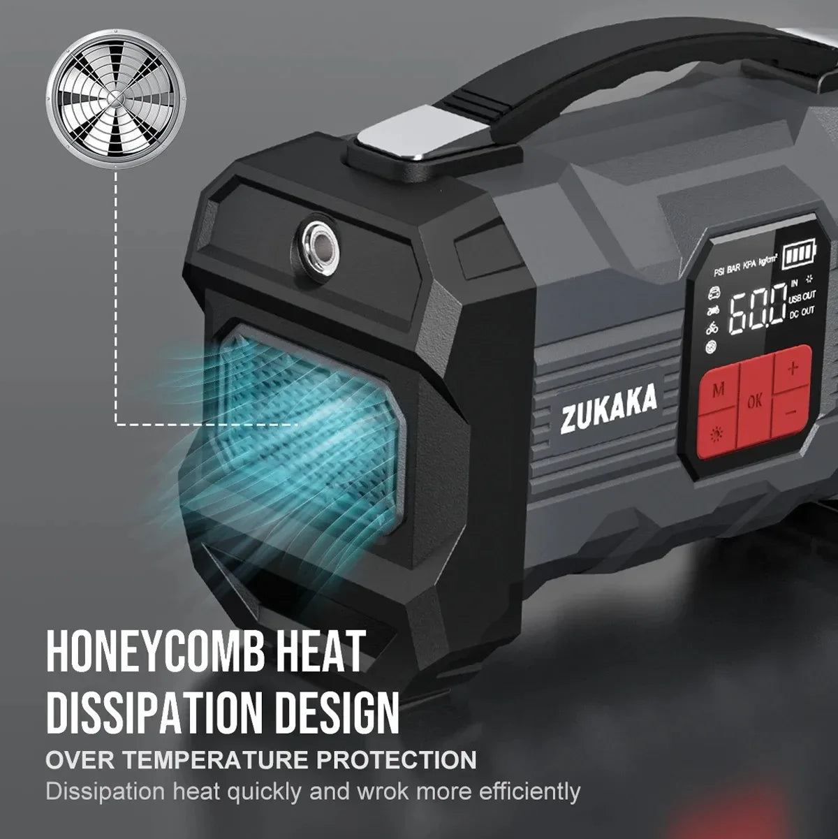 26800mAh Jump Starter with Air Compressor 4000A Booster Tyre Inflator Portable Car Battery Power Bank Charger Air Pump