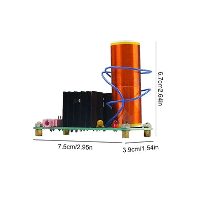 Mini for Tesla Coil DIY Kits Arc Experiment Wireless Transmission High Temperature High Pressure Plasma DC15-24V 15W 2A