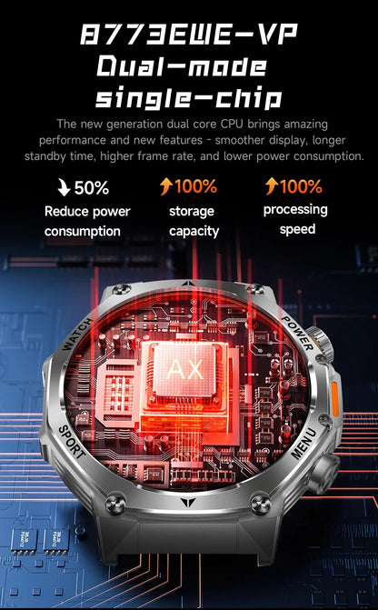 2026 800mAh Super Capacity Battery Adult Men Smart Watch 1.8-inch Large Screen Bluetooth Call IP68 Waterproof SmartWatch Sports