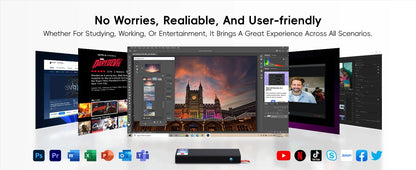 MeLE Fanless Mini PC Stick N100 8GB 128GB 256GB , Mini Computer Dual HDMI, WiFi5 Gigabit Ethernet, USB Type-C PD3.0 PCG02 Pro
