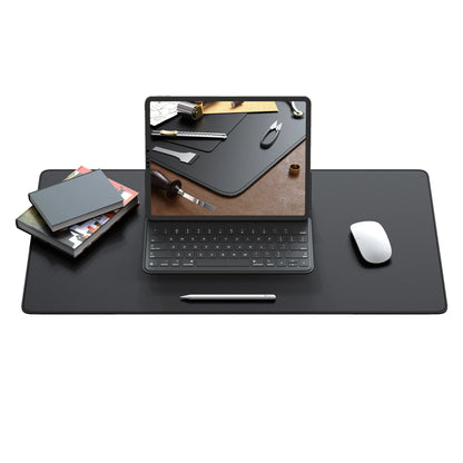 Dual Sided Desk Mat,Leather Desk Pad,Black Cork Desk Mat Protector,Large Mouse Pad,Desk Writing Pad for Office and Home