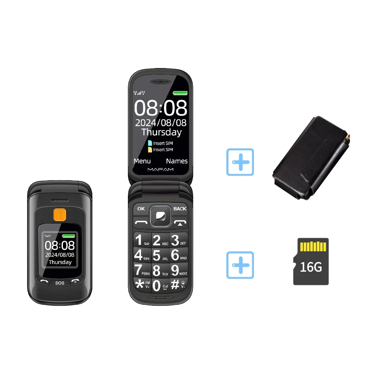 Mafam F899 Small Cover Folded Elderly Mobile Phone For Seniors Dual Display SOS Button Fast Quick Call Anti-Scratch Low Price