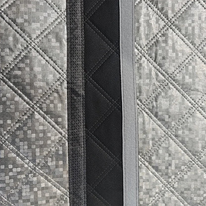 Window windproof, warm curtain, cold proof double-layer thick blackout curtain, soundproof cotton window, gray zipper style