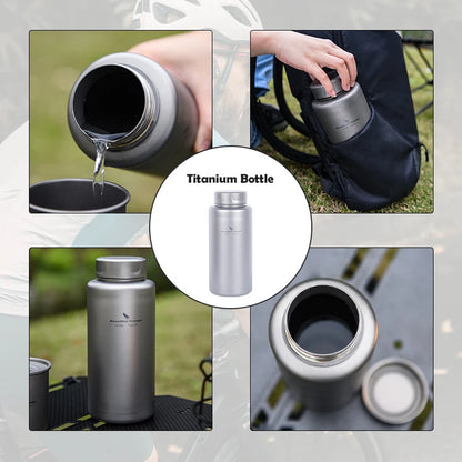 Boundless Voyage Sports Bottle 1000ml, Titanium Water Bottle Wide Mouth, Camping Hiking Cycling Drinkware, Tea Coffee Canteen
