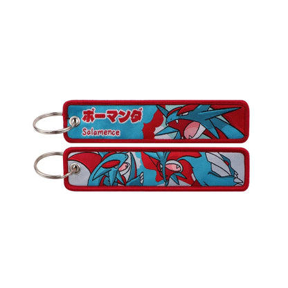 Kawaii Japanese Elf Anime Embroidery Key Fobs Key Tag Motorcycles Cars Backpack Chaveiro Keychain Fashion Keyring Friends Gifts