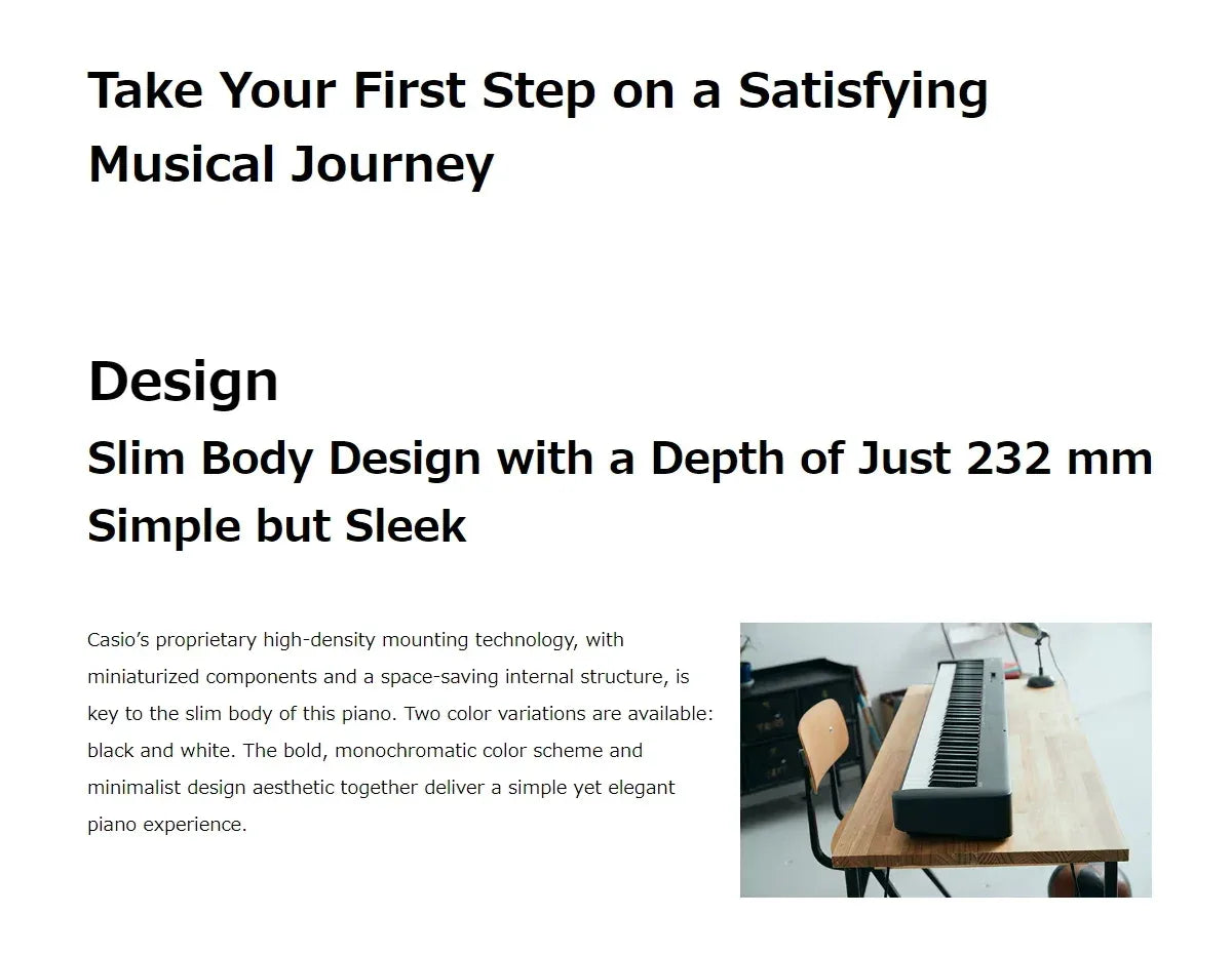 CASIO CDP-S110 Portable Digital Piano, 88-Key Scaled Hammer Action Keyboard, Bluetooth MIDI, Battery-Powered