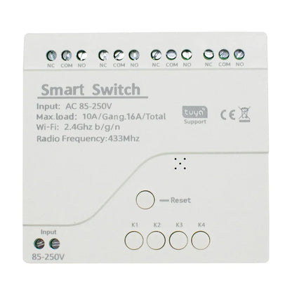 Tuya Smart Home 4CH Relay Module AC/DC 7-32V AC 220V 10A Wifi Switch 4 Channels RF433 Receiver Work With Vioce Alexa Google Home