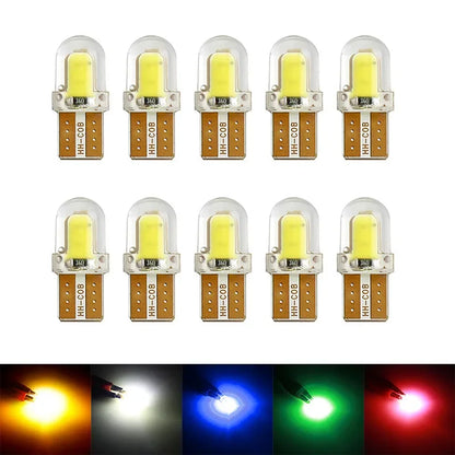 10Pcs T10 W5W BULB LED Car License Plate Lamp COB T10 LED Canbus Clearance Lamp Led Parking Bulb Car Interior Reading Light