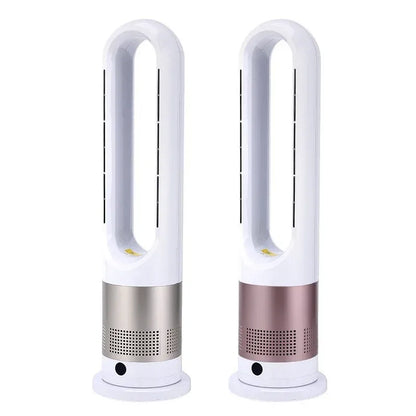 Bladeless Electric Tower Fan with Cold & Warm Air Cooling Standing Air Conditioner Heater with Timer Remote Control