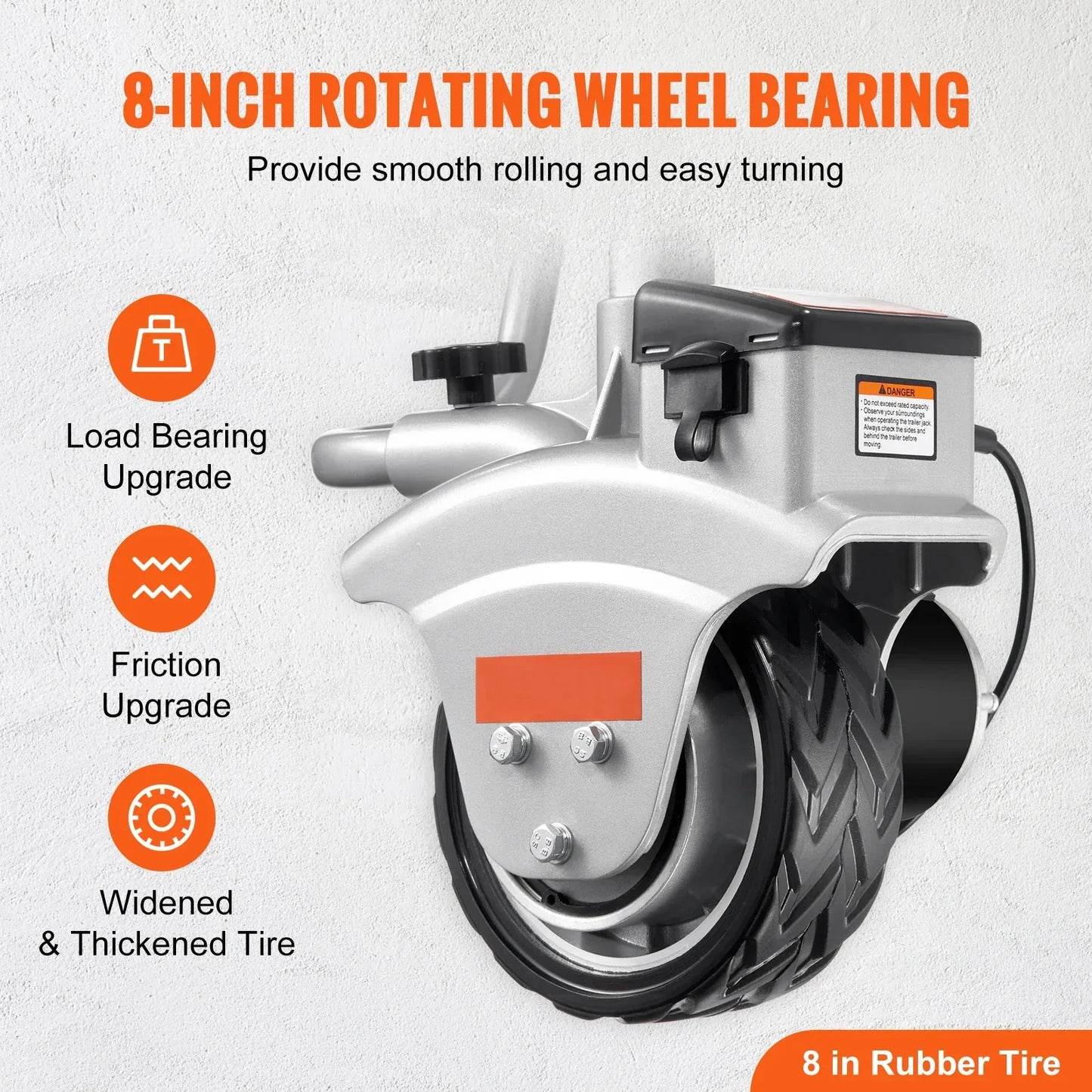 SucceBuy 5000lbs Electric Trailer Dolly 12V Trailer Jockey Wheel with 22 ft/min Speed & Adjustable Height for Moving Caravan