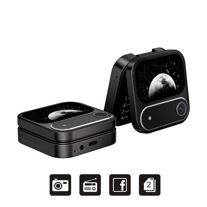 SERVO i17 AIR Mini Foldable Mobile Phone 2G GSM 1.77" Display Magic Voice Speed Dial FM Radio 2 SIM Card Small Square Cellphones