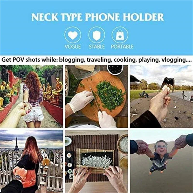 Portable Outdoor First View Bracket Neck Hanging Phone Holder Universal Action camera For Sport Camera 7.2 inches Smart Phone