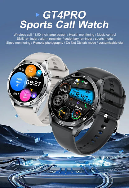 2025 Smart Watch Men Watch 4 Pro+ 1.50 Inch HD Screen Bluetooth Call ECG Heart Rate Health Monitoring Smartwatch For Android IOS