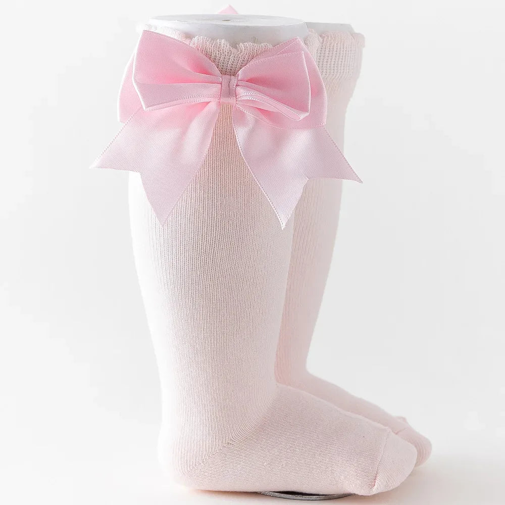 Winter Autumn Kids Knee High Socks Baby Girls Cotton Socks Big Bow Soft Toddlers Princess Children Long Socken For 0-5Years