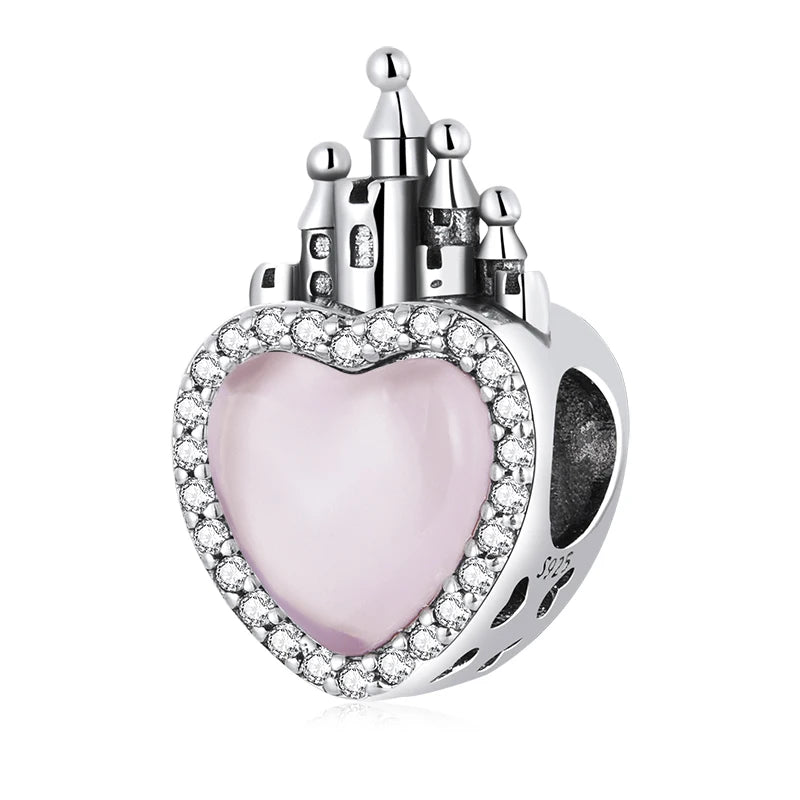 WOSTU Real 925 Sterling Silver Heart Pendents Gifts Charms Beads Fit Original DIY Bracelet Necklace Mother's Day Jewelry for Mom