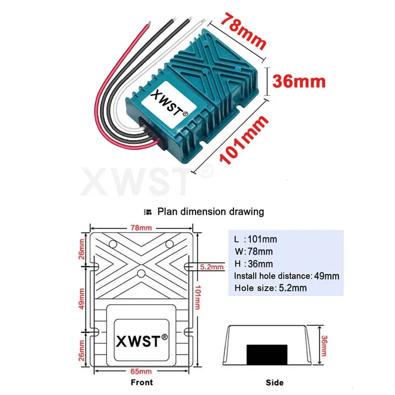 XWST DC DC 9-35V 12v 24v to 12.6v 13.8v 14.5v Constant Current  5A-25A CC Ternary Lithium Lithium Iron Phosphate Battery Charger
