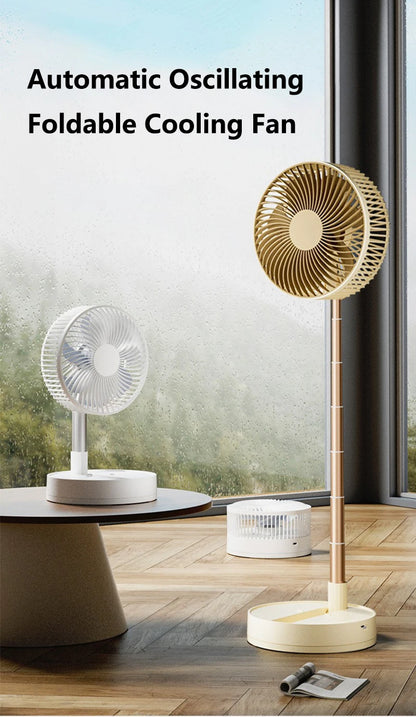 Lenovo USB Foldable Portable Fan 8inch 4 Speeds Timing Battery Operated Mini Floor Fan for Bedroom Indoor or Outdoor Table Fan