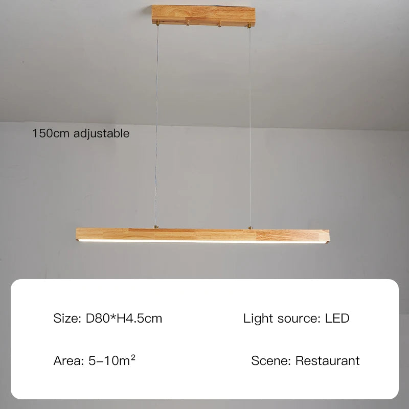 Modern Hanging Chandelier For Dining Room Kitchen Shop Long Table Wooden Chandelier Pendent Lamp Minimalist Design Led Lighting