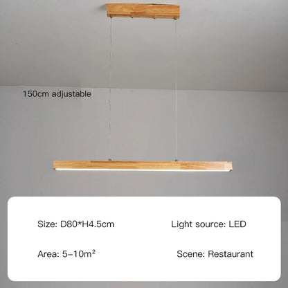 Modern Hanging Chandelier For Dining Room Kitchen Shop Long Table Wooden Chandelier Pendent Lamp Minimalist Design Led Lighting