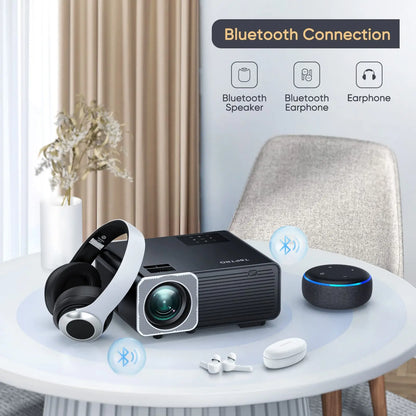 TOPTRO TR22 Projector 4K Supported Native 1080P 480 ANSI 5G WiFi Bluetooth Projector 4D/4P Keystone Correction Home Cinema
