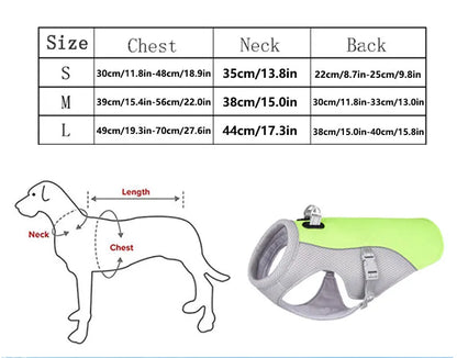 Dog Cooling Vest Harness, Lightweight Breathable Small Puppy Cooler Jacket with Adjustable Buckle for Outdoor Beach, Hiking, Tr