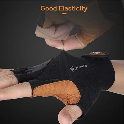 WEST BIKING Sports Bike Gloves Half Finger Men Women MTB Cycling Gloves Running Fitness Gym Riding Motorcycle Bicycle Gloves