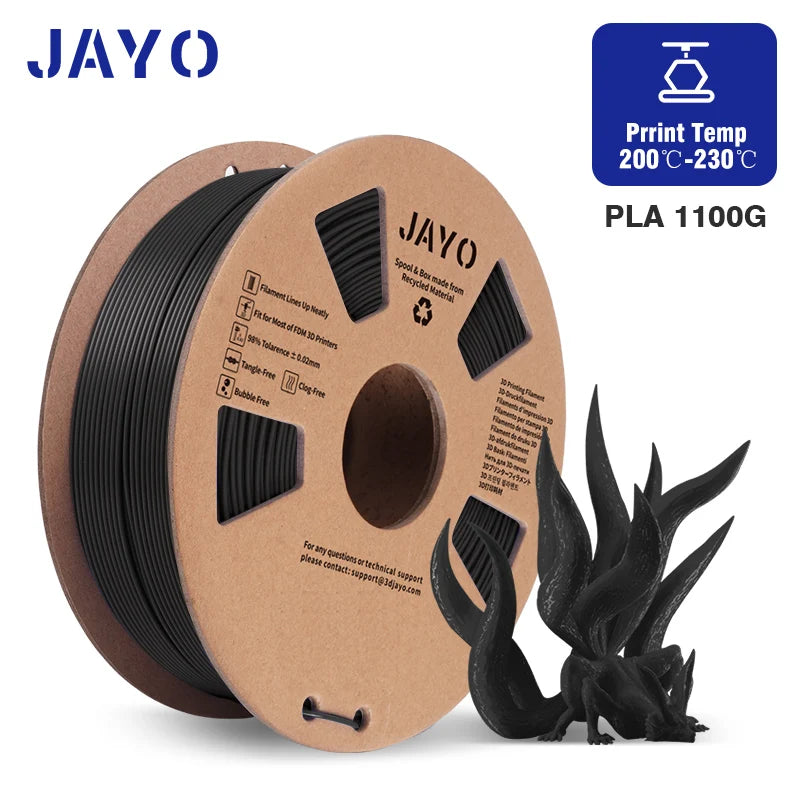 JAYO PETG/PLA+/SILKPLA/PLAMeta/PLAMatte/ABS/ PLA Filament 1.75mm 1.1/0.65KG 3D Printer Filament For FDM 100% No Bubble Mix Color