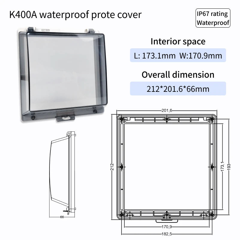 Outdoor Waterproof Window Cover with Lockable Circuit Breaker Electrical Box, Transparent Cover for IP67-Rated Button and Instru