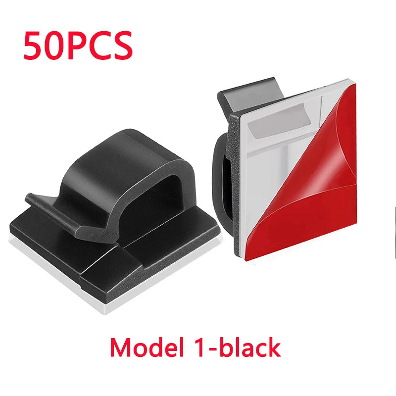 50 20 10 PCS Cable Organizer Clip Self Adhesive Cord Management Desktop Wall USB Cable Management Wire Winder Manager Desk Clamp